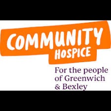 Community Hospice logo with text: "For the people of Greenwich & Bexley" in purple letters. - Home Instead