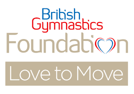 British Gymnastics Foundation logo with "Love to Move" and a heart design in the word "Foundation. - Home Instead