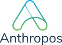 Abstract blue and green line forming an "A" above the word "Anthropos" in dark text. - Home Instead
