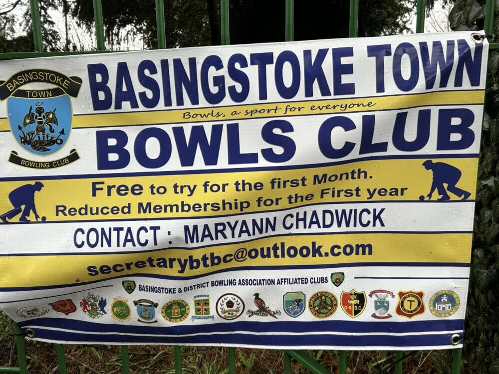 Home Instead Basingstoke picture of banner for Basingstoke Town Bowls Club with contact details
