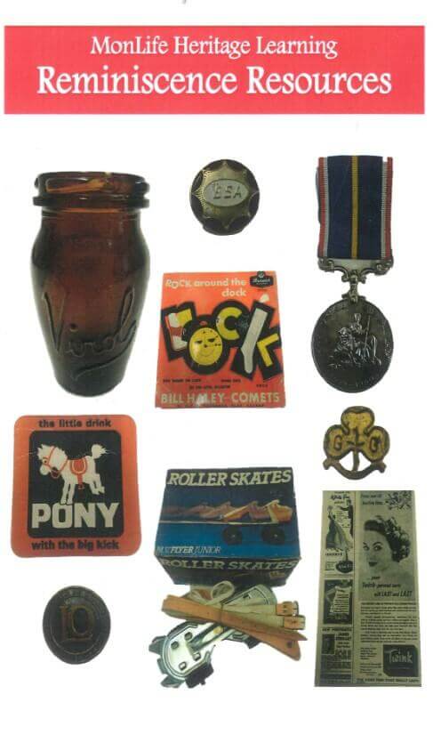 Collection of vintage items including a medal, jar, badges, roller skates, and old advertisements on a white background. - Home Instead