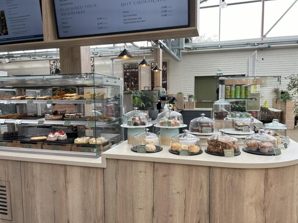 Home Instead Basingstoke picture of the cake counter at the Hillier Garden Centre, Aldermaston