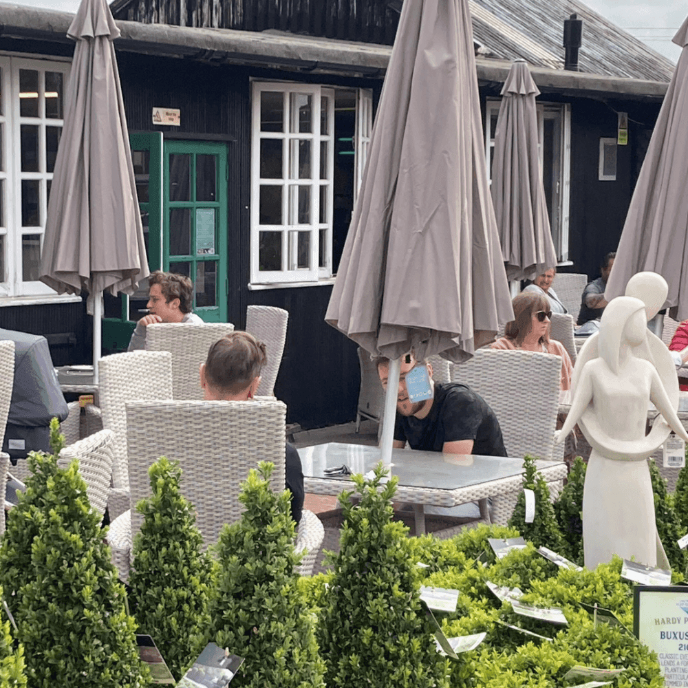Person with reddish hair, wearing a black top and a light pink vest, standing in front of a solid pink background. - Home Instead