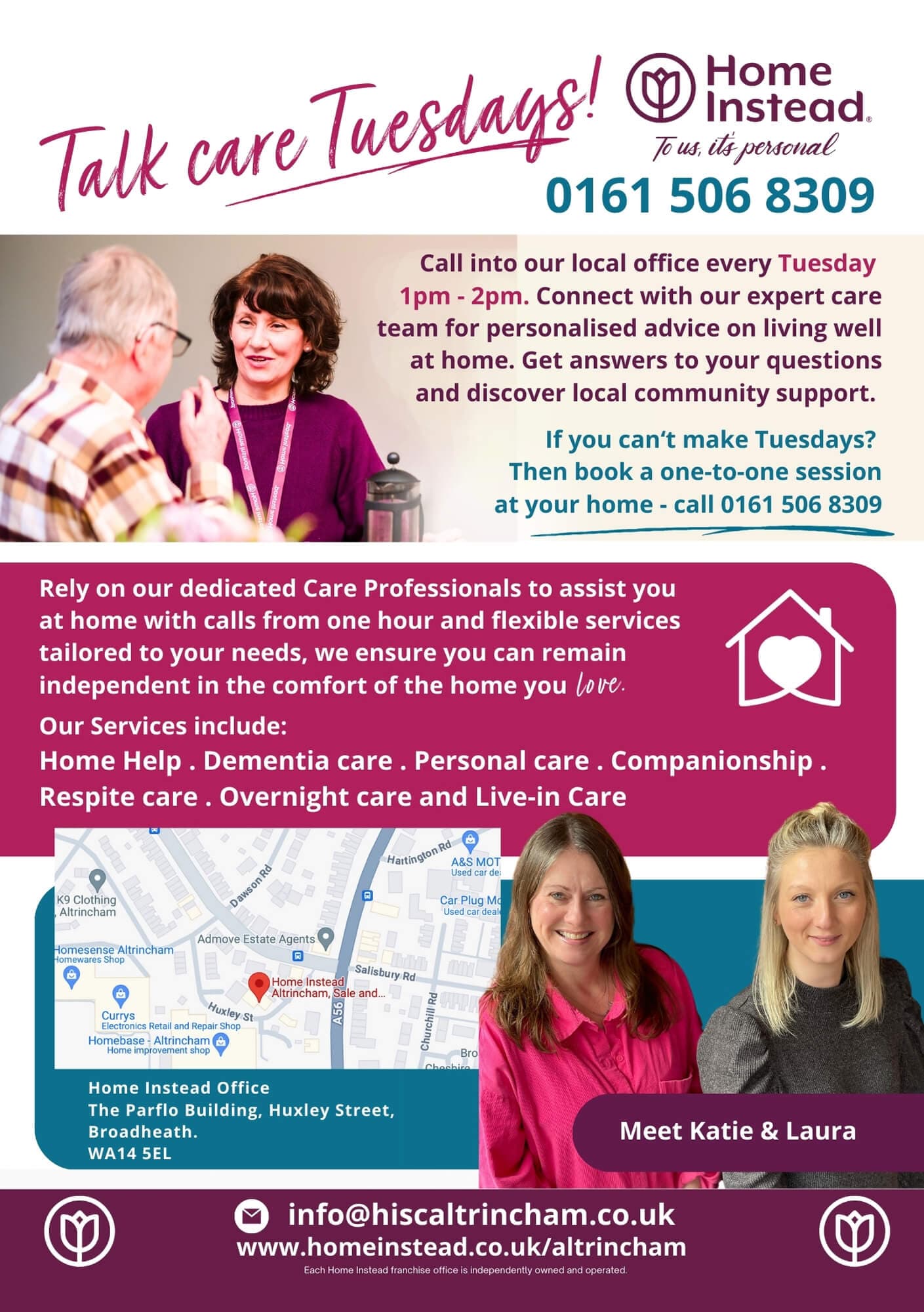 Connect with our expert care team for personalised advice on living well at home.