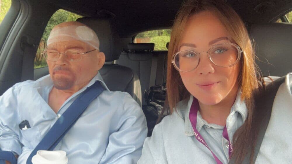 Home Instead dummy Bob going home