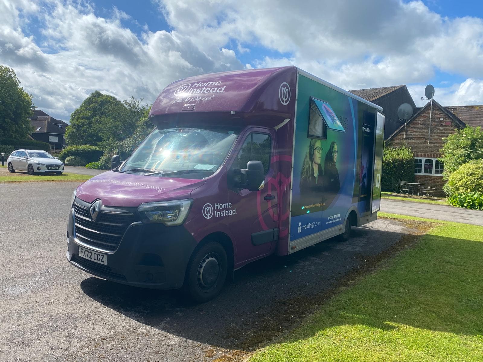 Dementia bus parked at Home Instead Maidenhead, Henley & wallingford at their offices in Ruscombe