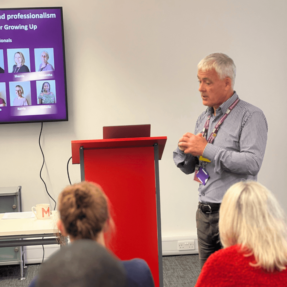 Director Dr Mark speaking in the care pro meeting