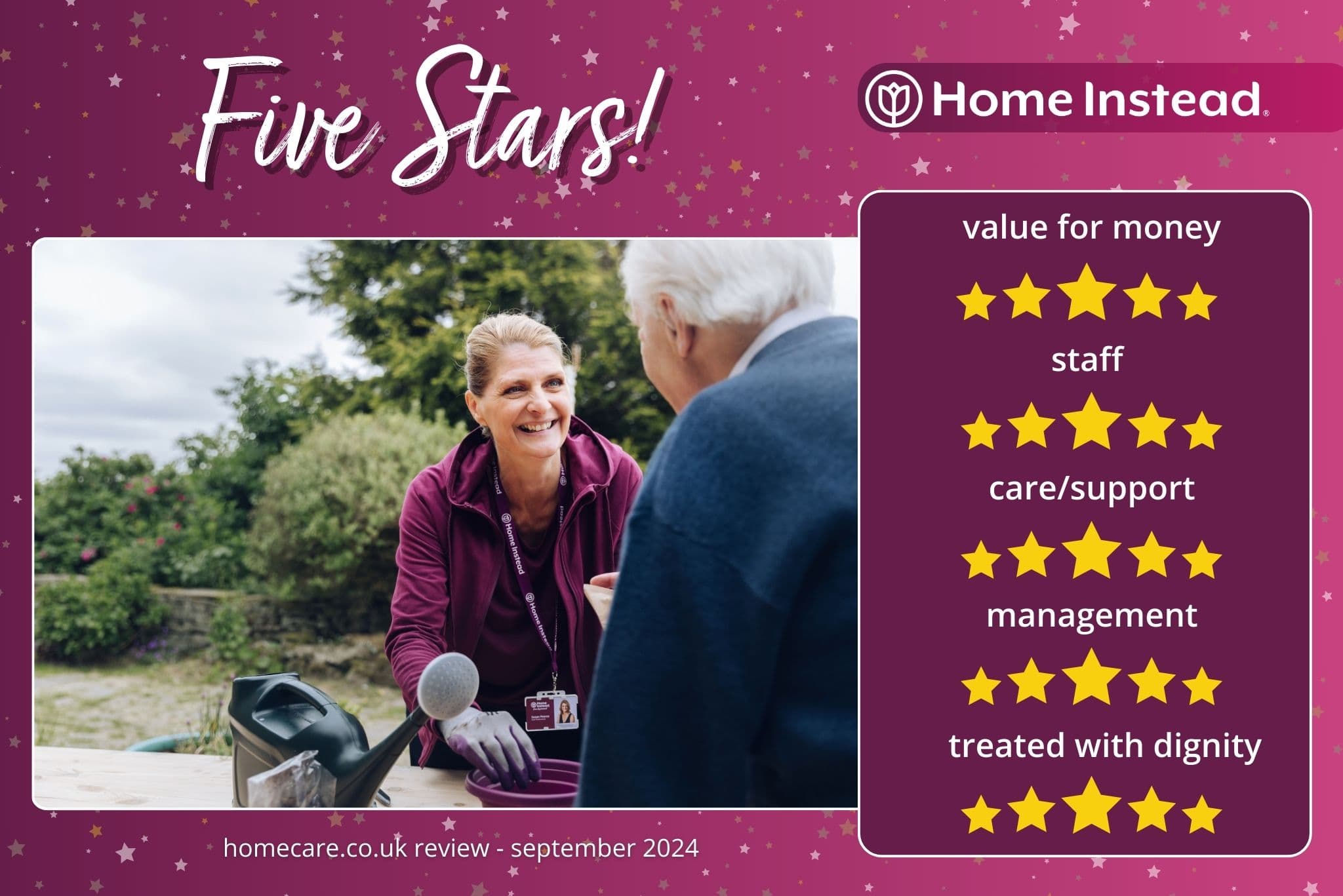 Five Star Review at Local Home Care Company in West Lancashire and Chorley