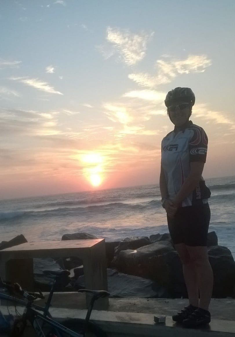 photo of person with a bike