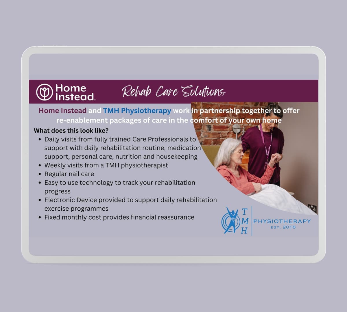 Announcing our new home-based recovery and rehabilitation service