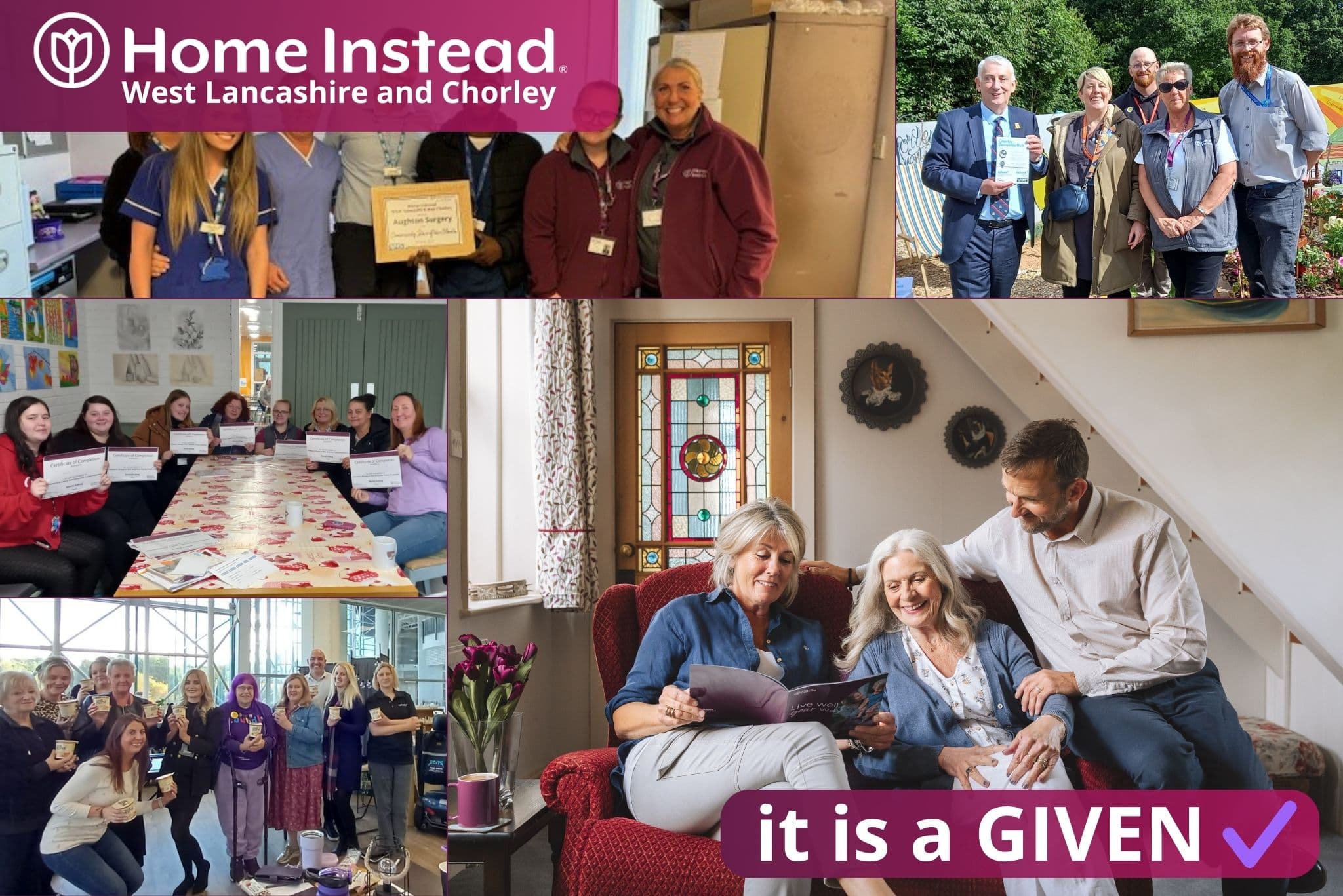 at home instead west lancashire and chorley, we are so very proud of all the free community support we are able to offer the local areas