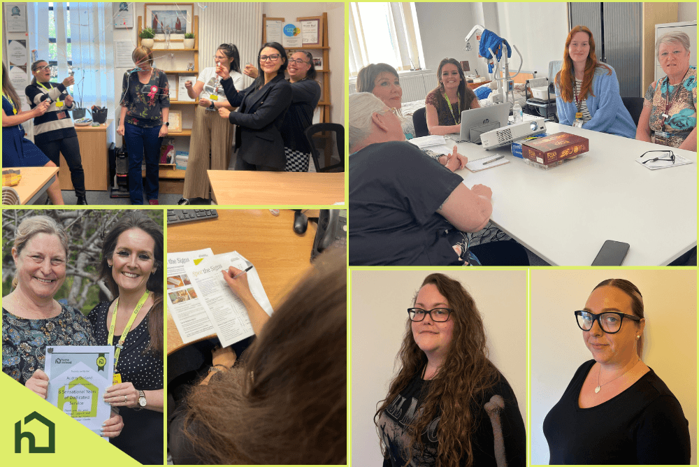 Blog cover - collage of main events of April at Home Instead Yeovil, Sherborne and Bridport