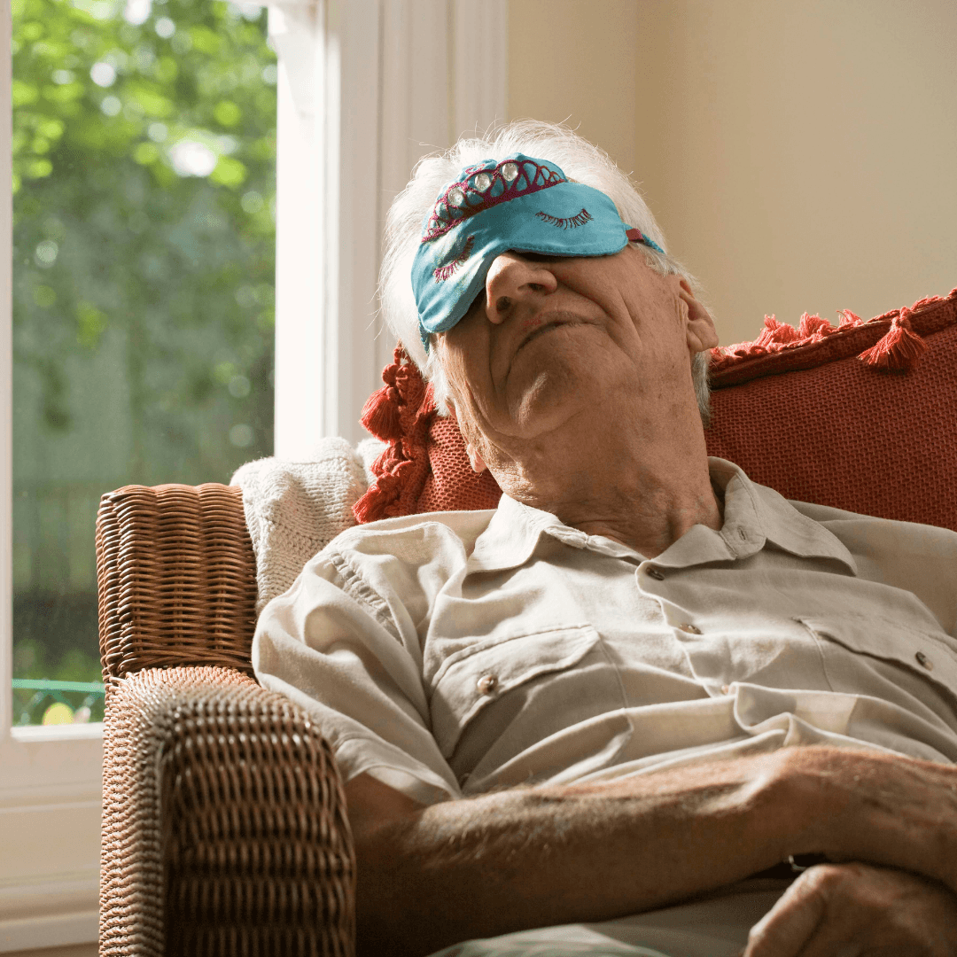 Day Napping man with eye mask