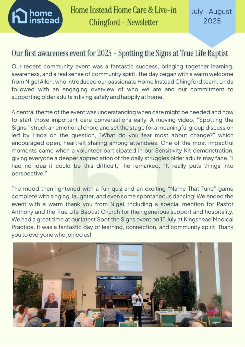 Newsletter July – August 2025