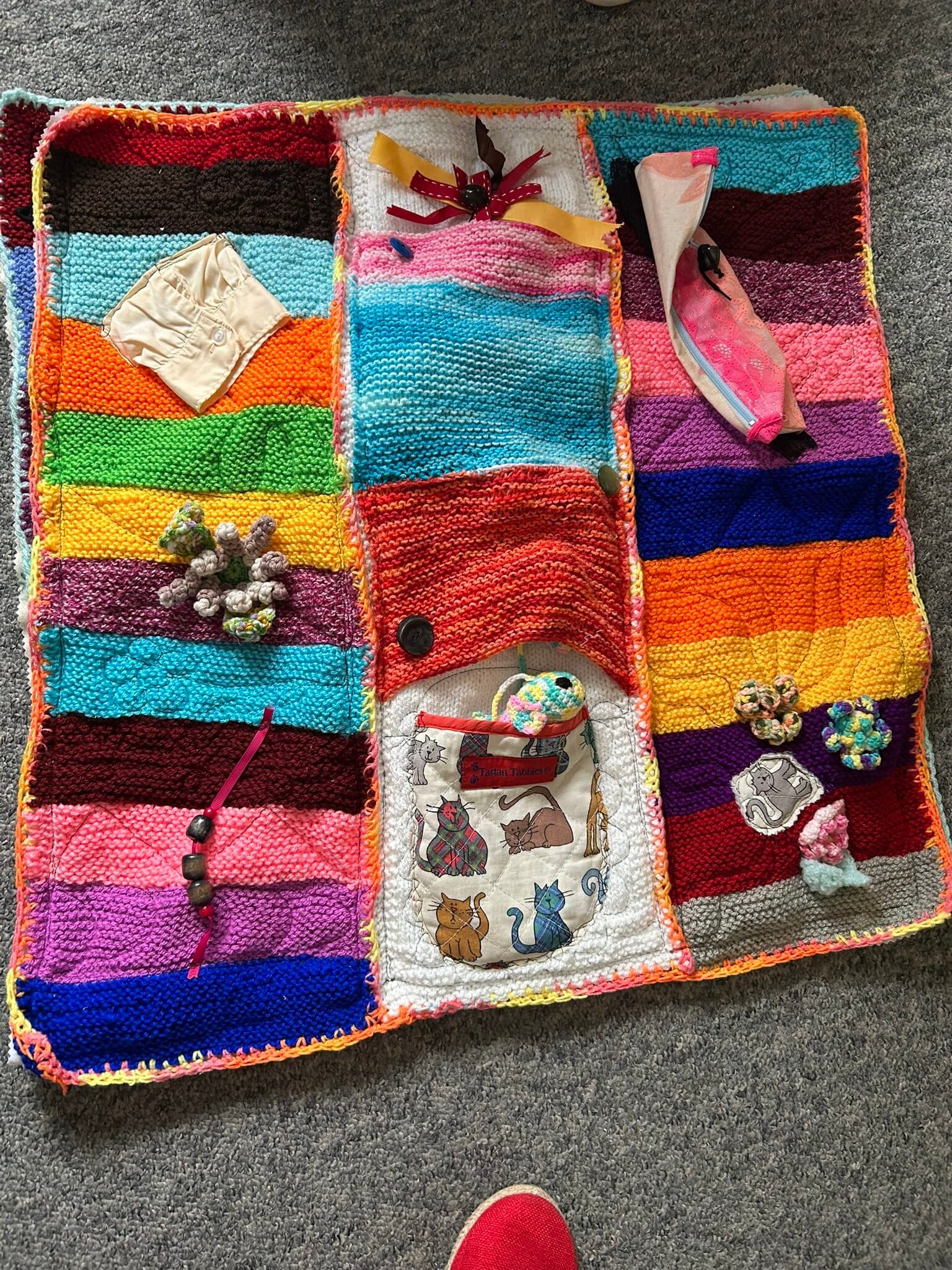 Fidget blanket for Mary's Blanket Challenge