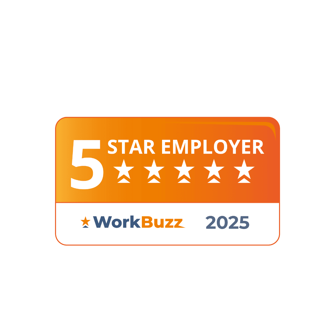 WorkBuzz 5-Star Employer 2025 certification badge.