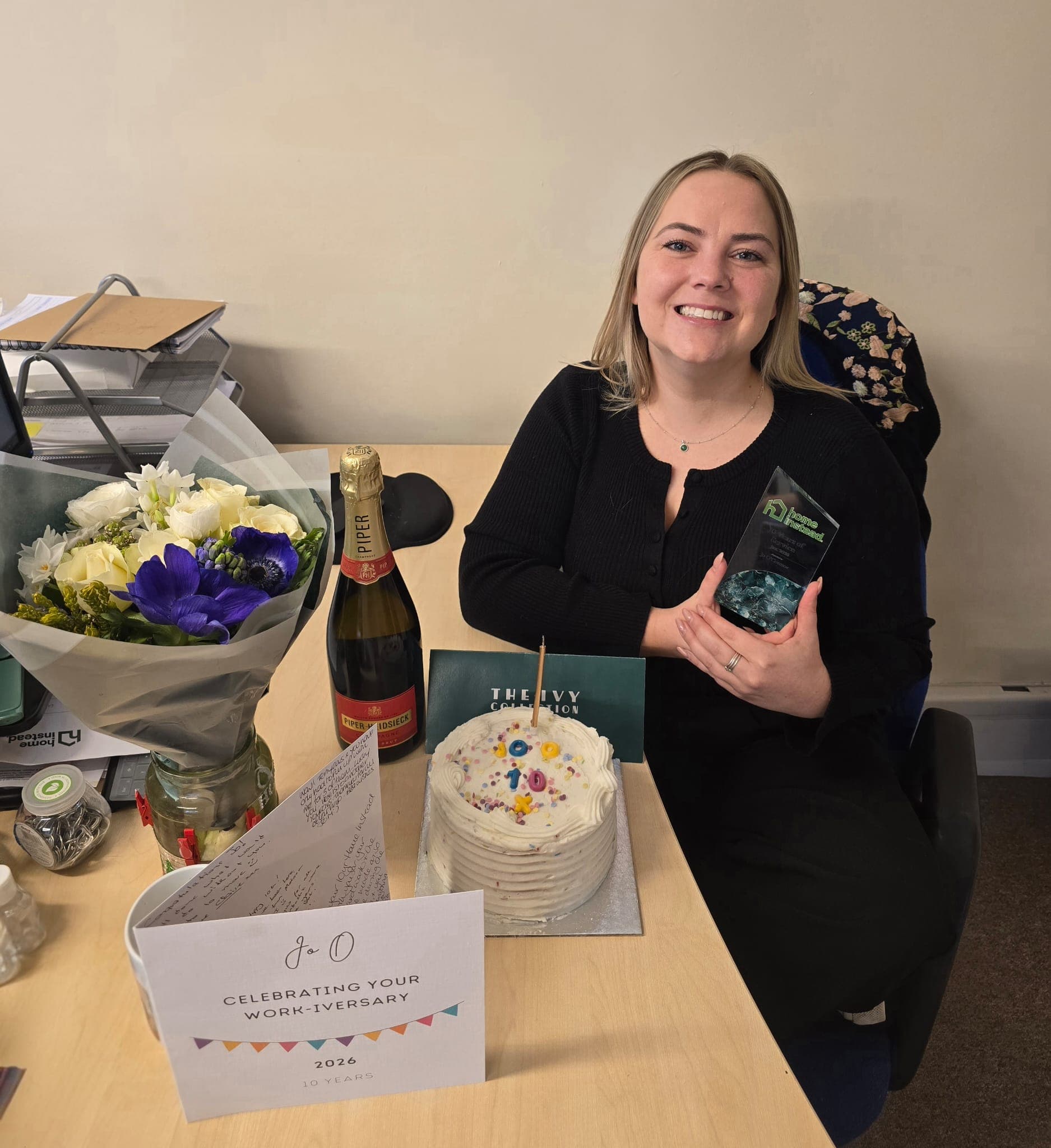 Jo O Celebrates 10 year Home Instead Anniversary