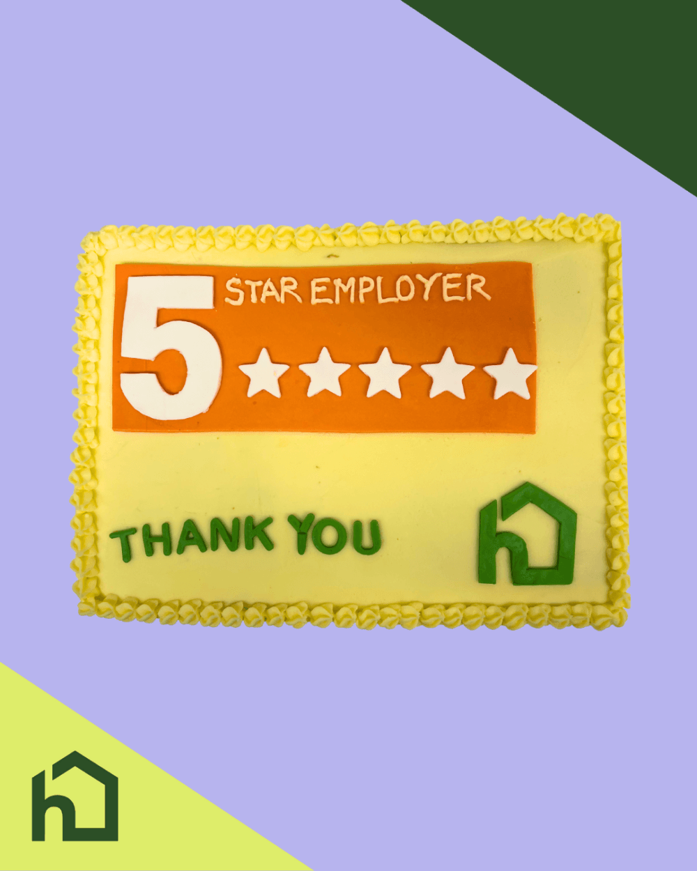 Cake with words - Thank you - 5 Star employer