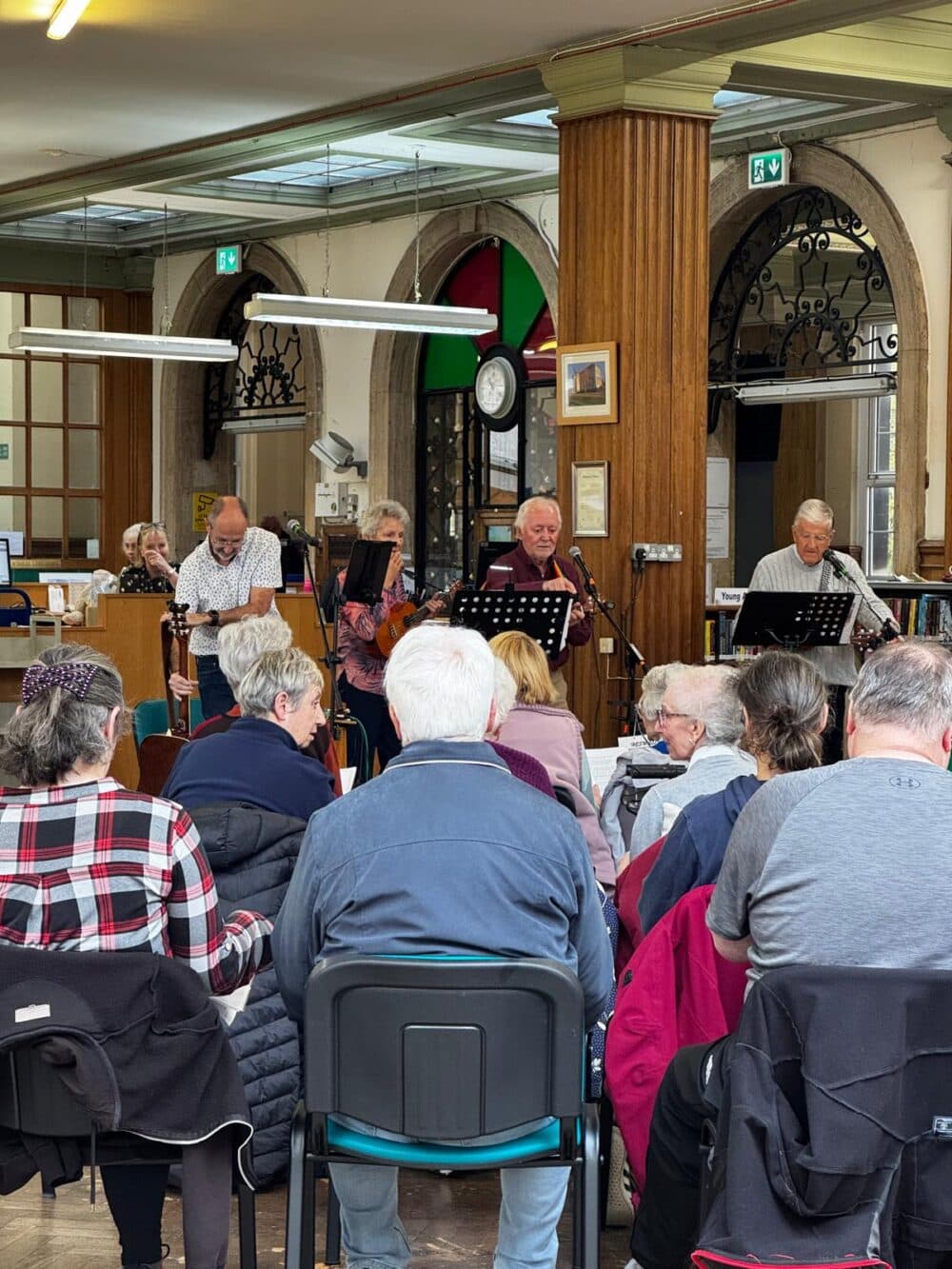 Heswall Strummers at Wirral Singing Cafe in Birkenhead Library