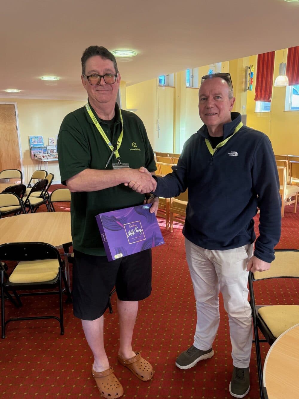 Franco Moller celebrating Richar's 6 year anniversary with Home instead Tavistock and Tamar Valley