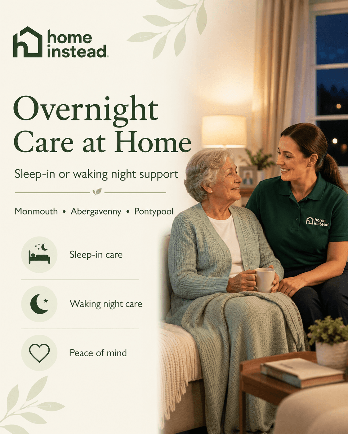 Overnight Care in Monmouth, Abergavenny & Pontypool | Home Instead