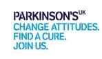 Parkinson's UK logo with the text: Change attitudes. Find a cure. Join us. - Home Instead