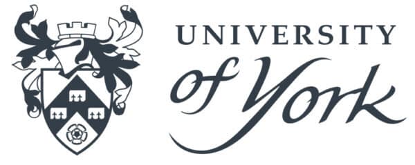 University of York logo featuring a shield with a white rose and stylized script reading "University of York. - Home Instead