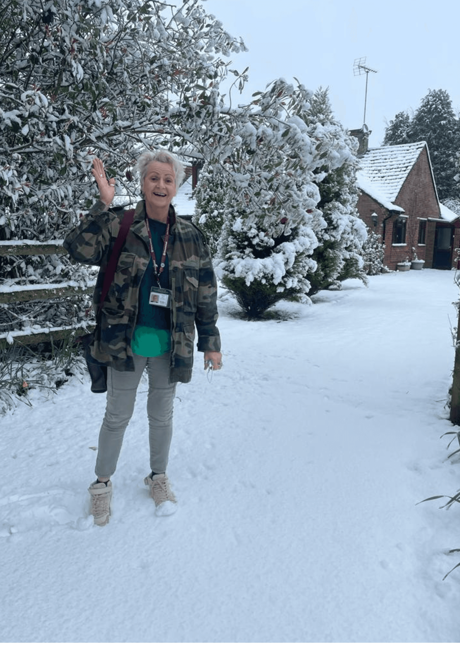 Two women gardening outdoors, one watering plants with a can, the other tending to a potted plant. - Home Instead