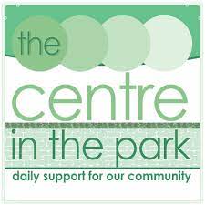 The centre in the park" logo in green hues with the tagline "daily support for our community" underneath. - Home Instead