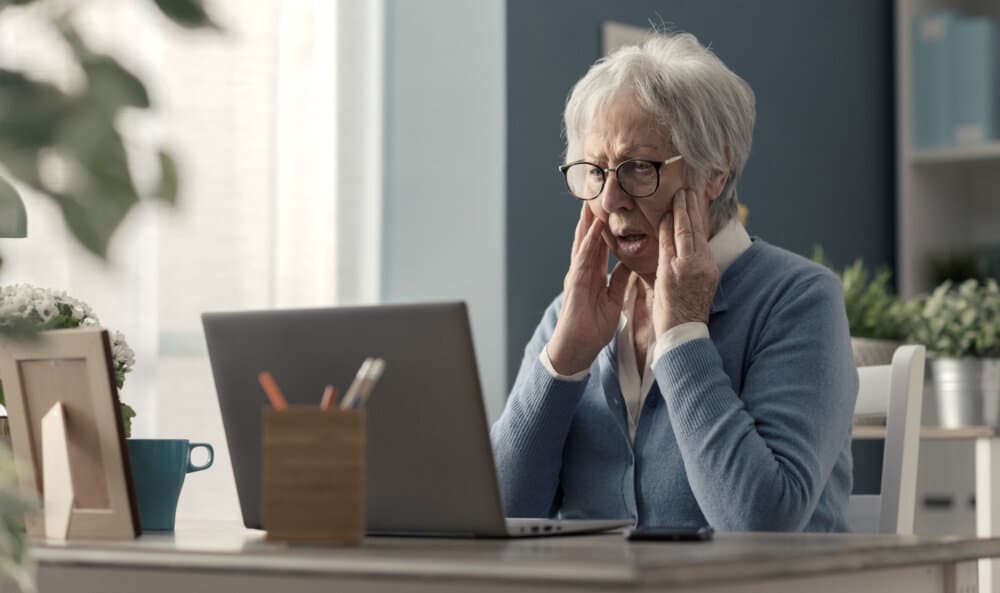 Elderly woman confused over technology - Home Instead