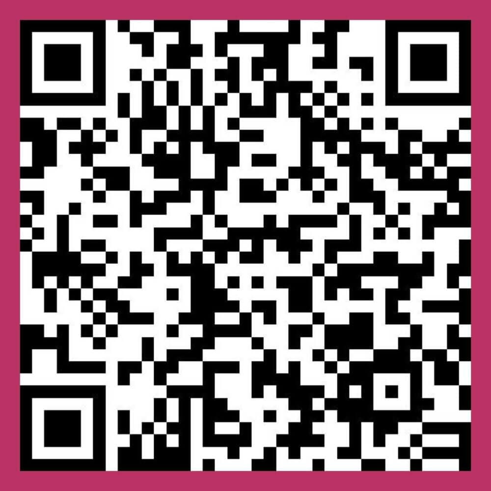 A QR code on a magenta background. - Home Instead