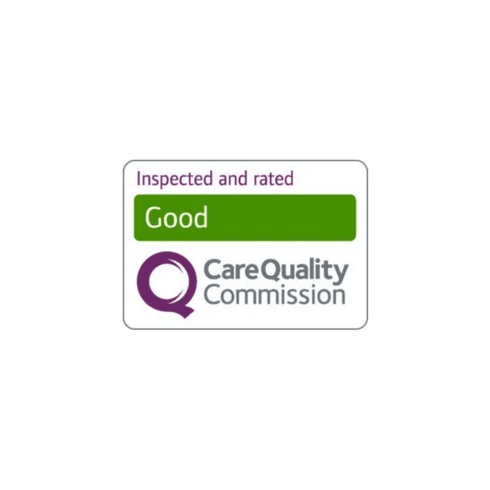 Care Quality Commission logo with "Inspected and rated Good" displayed above in green and purple text. - Home Instead