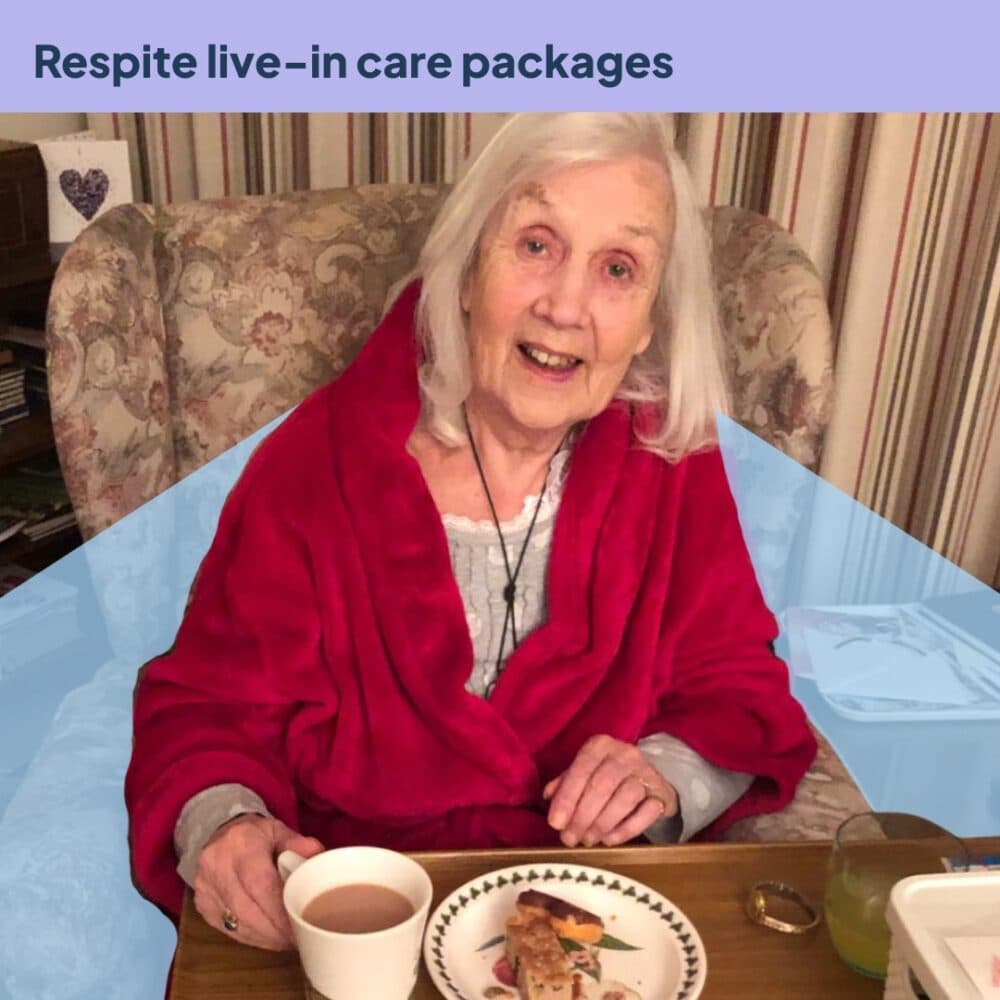 Home Instead Client enjoying supper