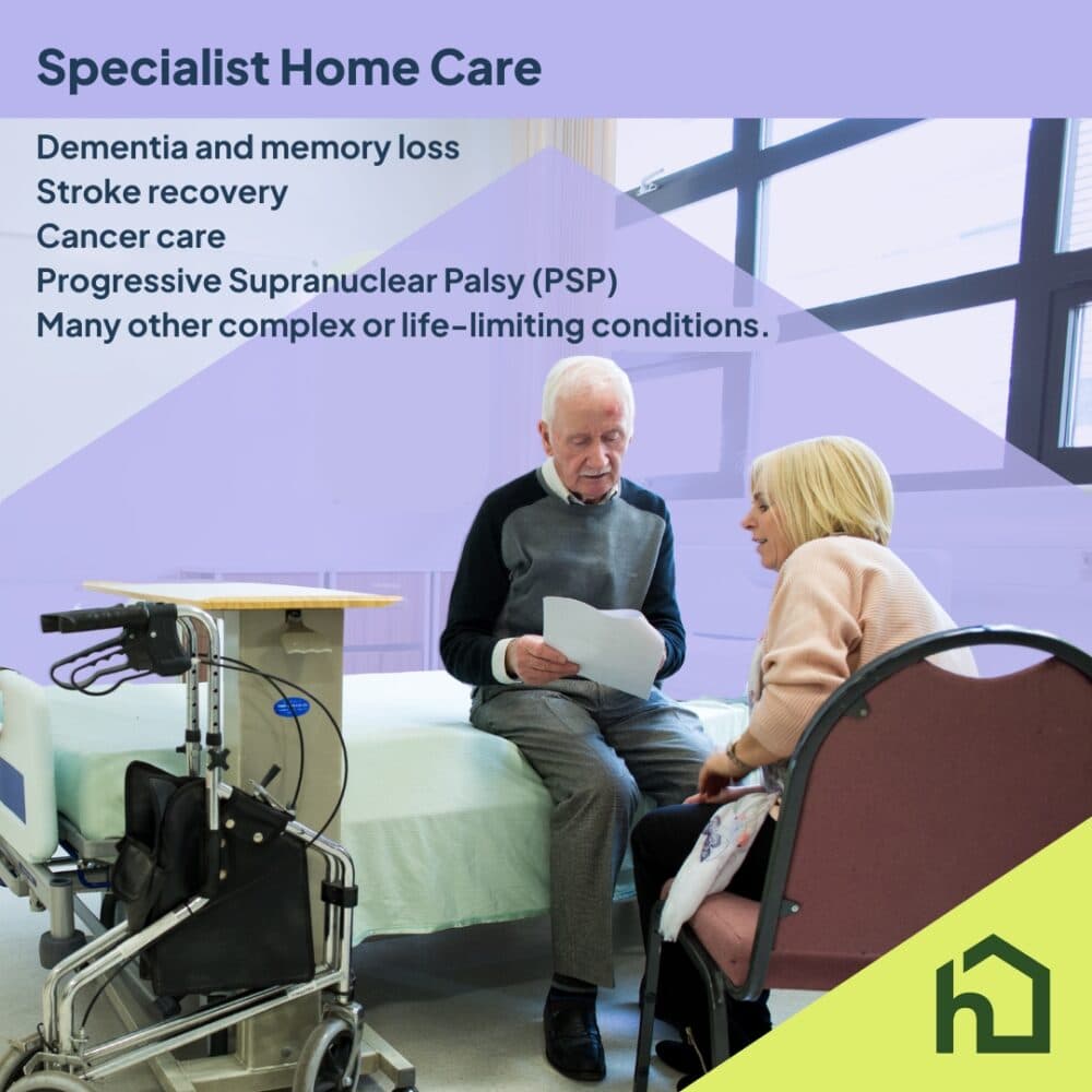 Home Instead Client in Hospital with Care Professional