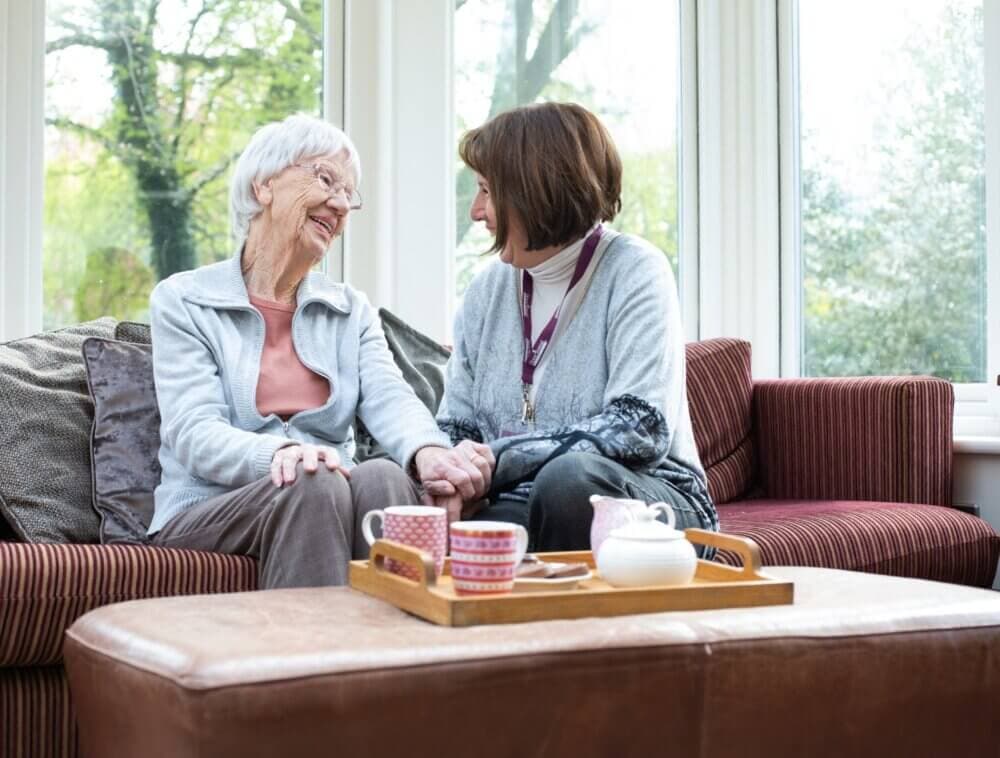 Home Instead Care Professional providing Companionship Care to Alzheimer's Client