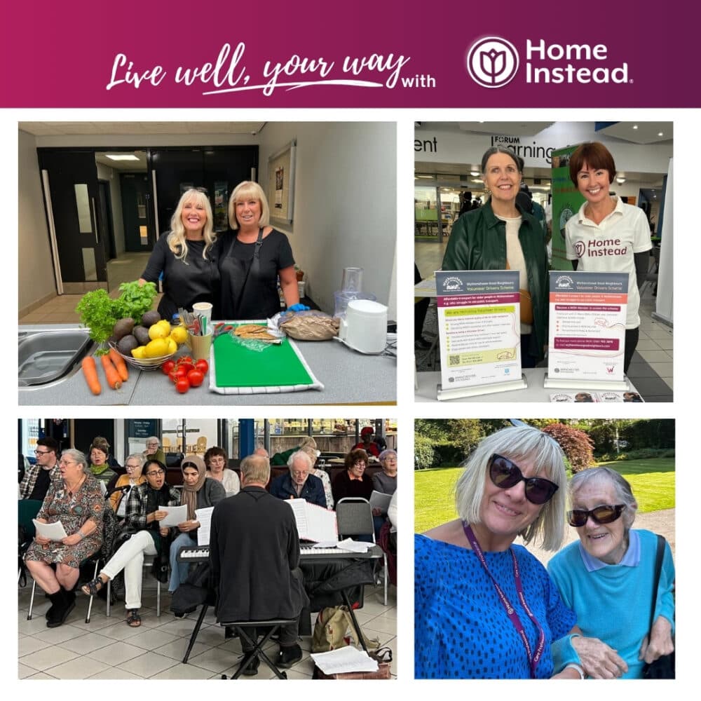 Whats on Where Groups for Wythenshawe by Home Instead Altrincham Sale and Wythenshawe and Care Professional with Client out in Wythenshawe Park