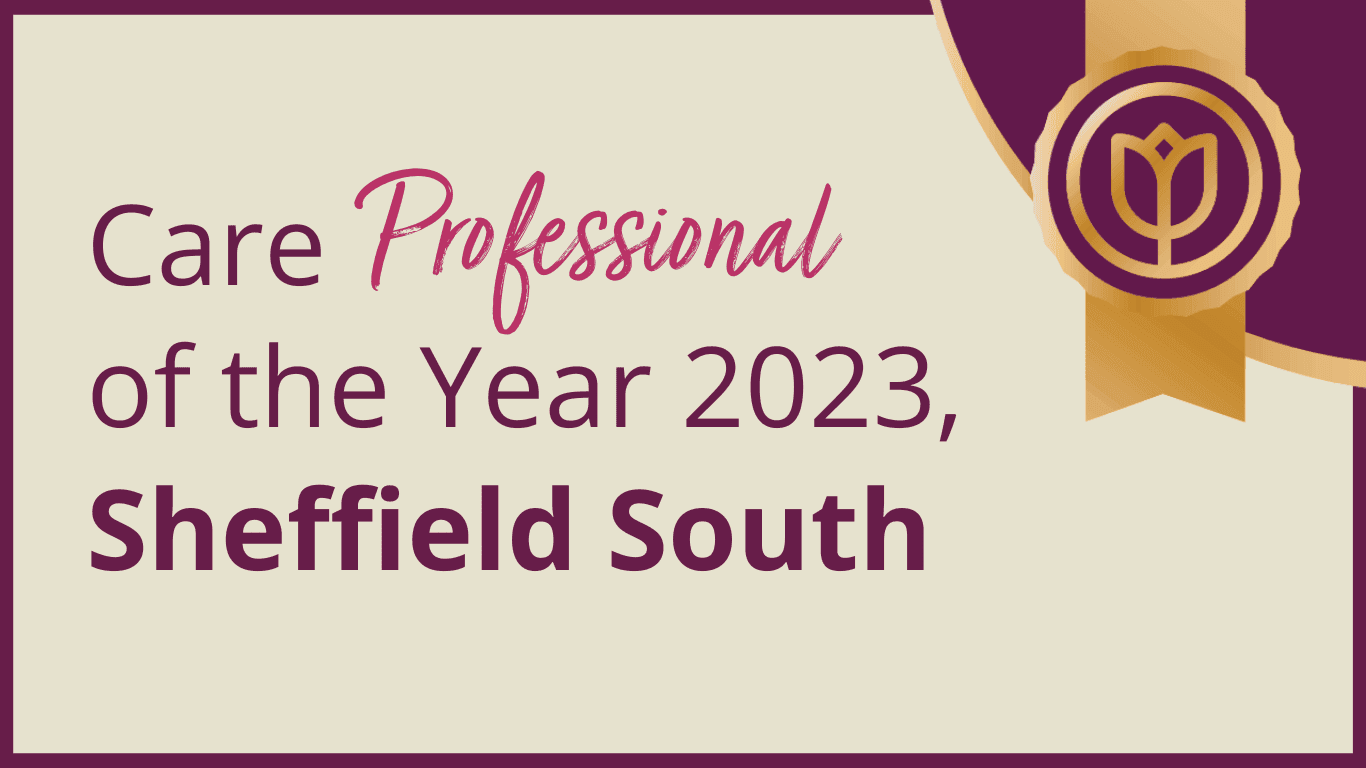 Care Professional of the Year 2023, Sheffield South award graphic. - Home Instead