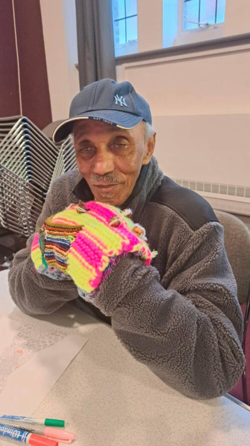 We loved that we all got the chance to try out knitting!