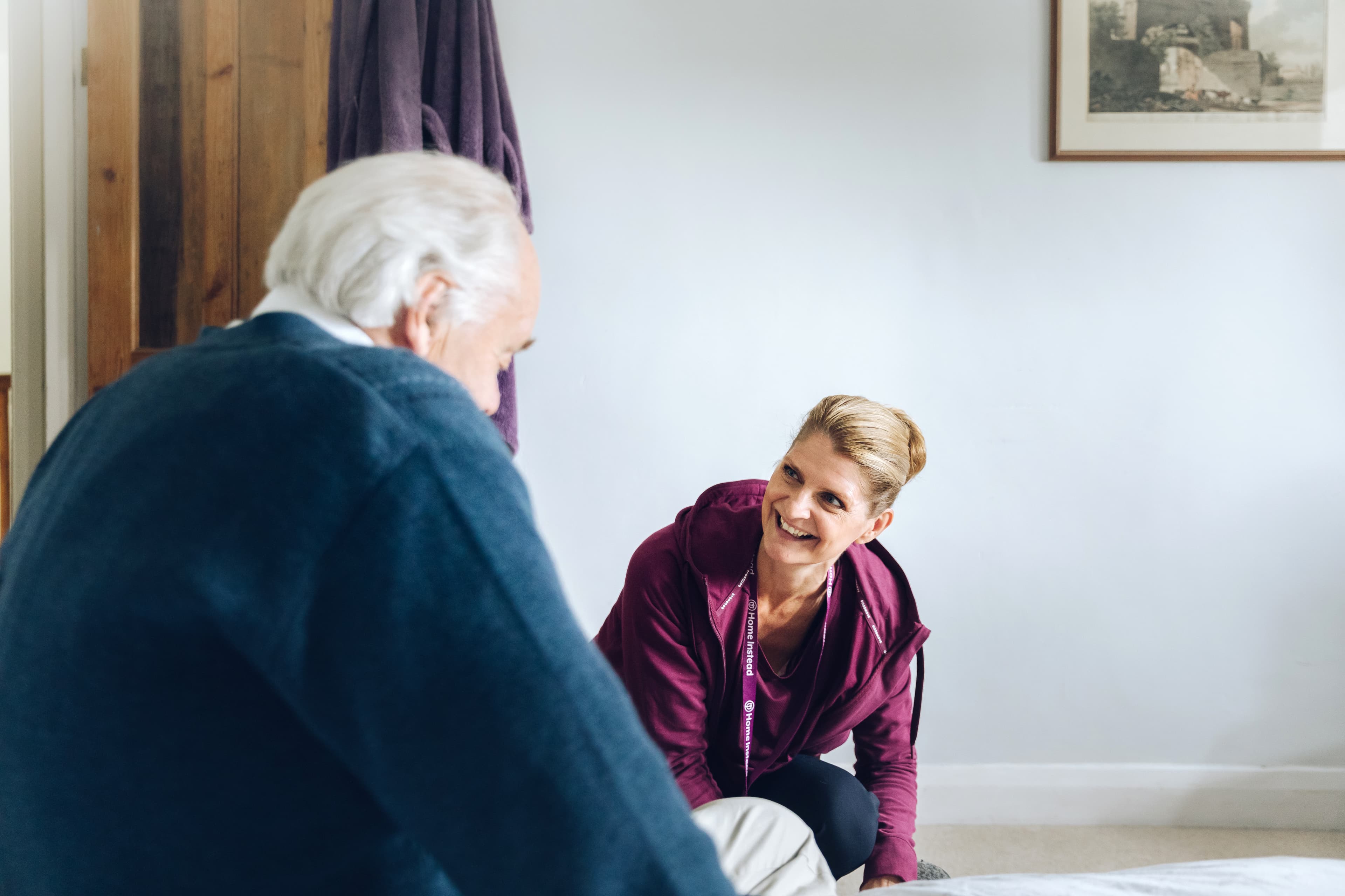Home Instead Live-In Care Pro with elderly male client