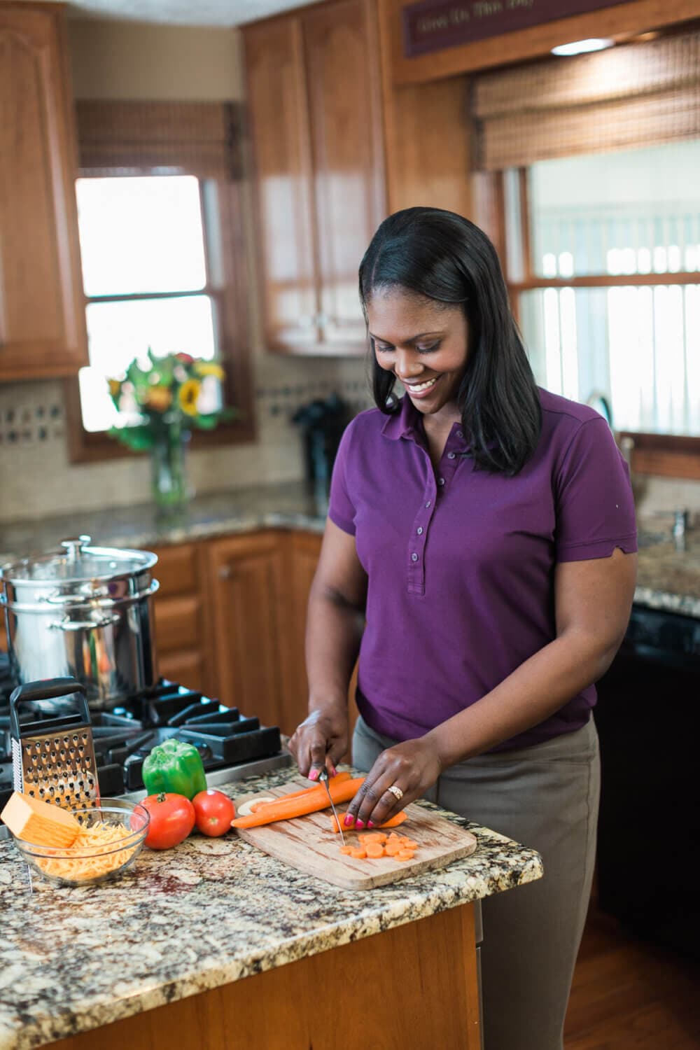 Home Instead (Stourbridge Hagley, Belbroughton, Clent, Romsley) prepares home cooked meal with fresh vegetables