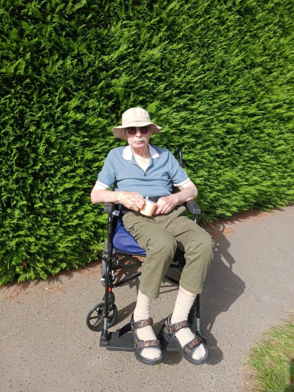 Client in wheelchair