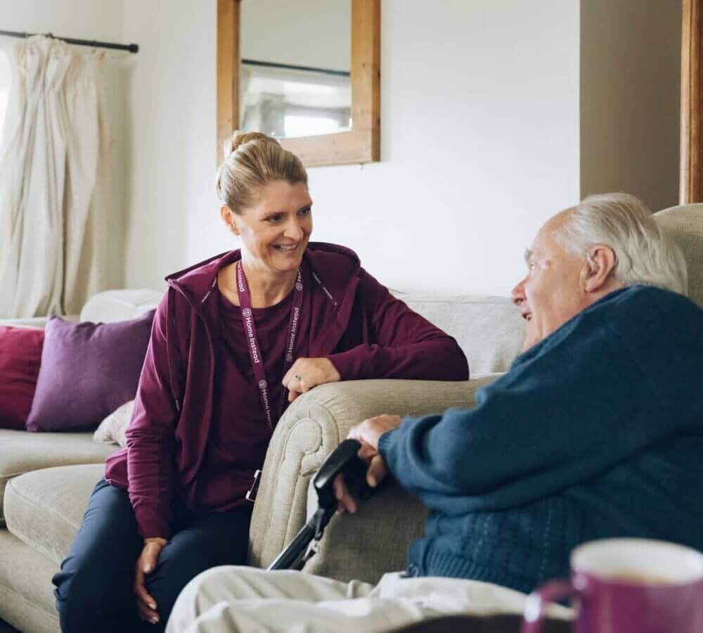 Home Instead Poole client speaking with a Home Instead Care Professional