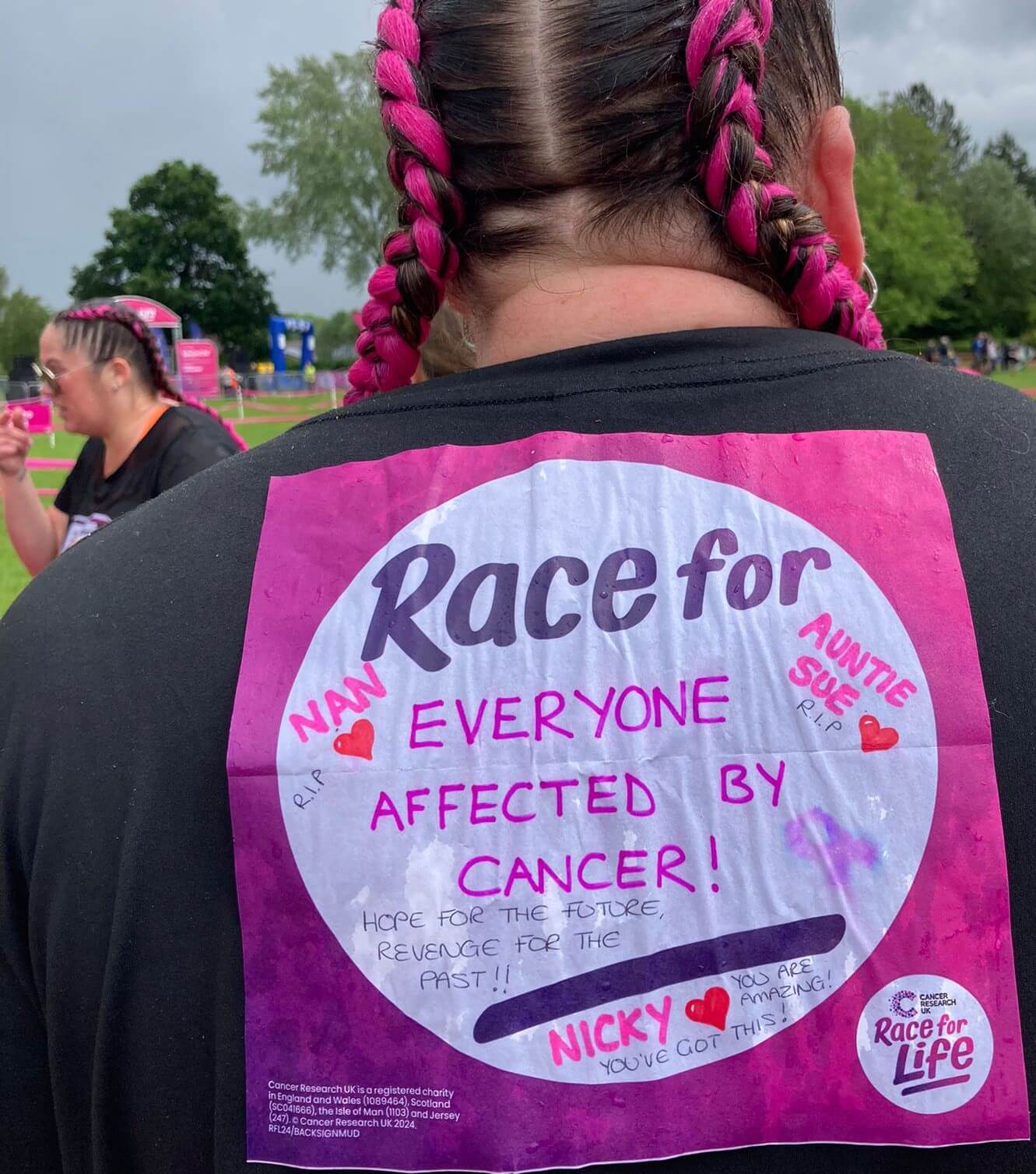 Participants from Home Instead Basingstoke getting ready to take part in "Race For Life Pretty Muddy"