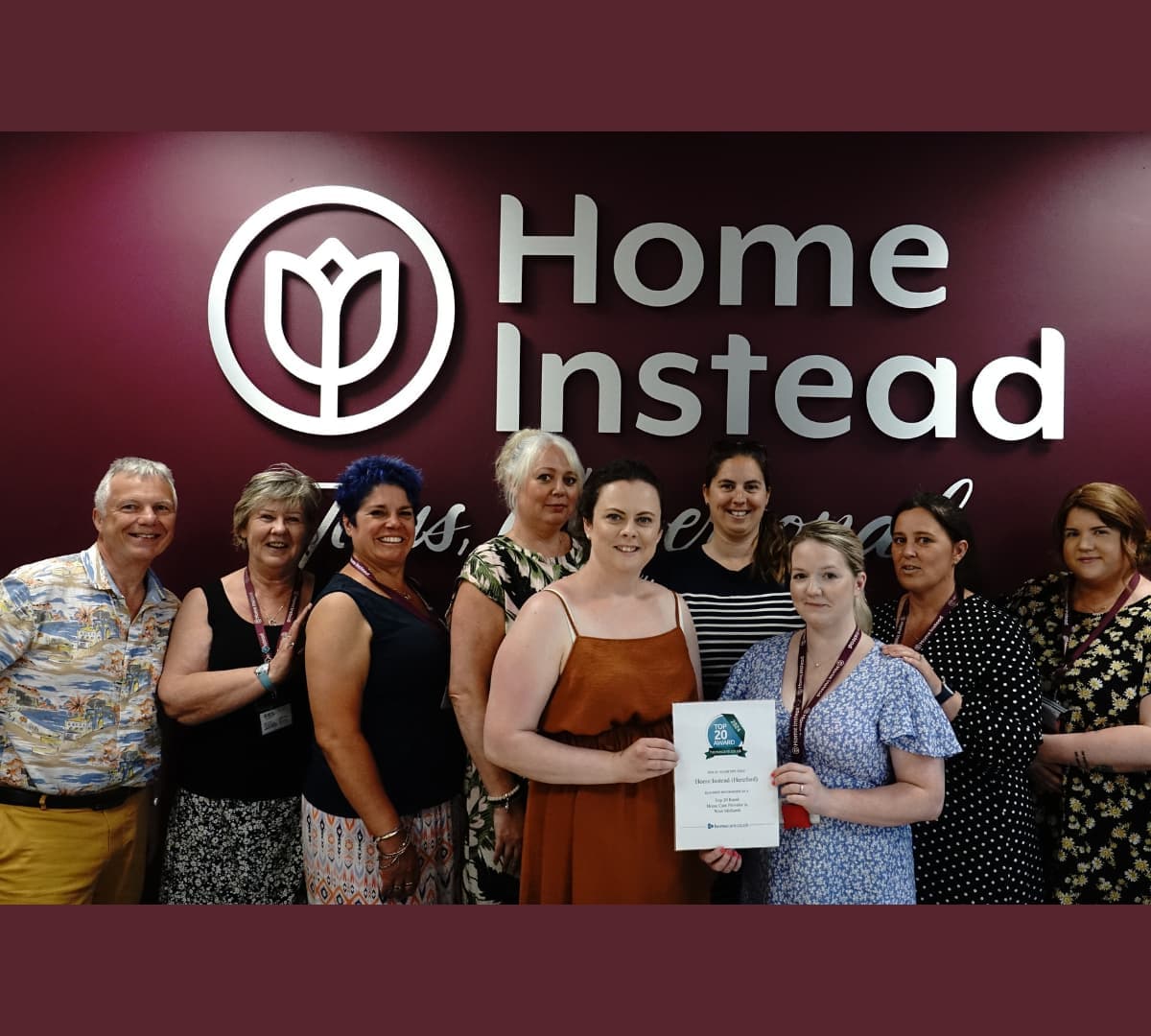 Top 20 Home Care Award at Home Instead Hereford