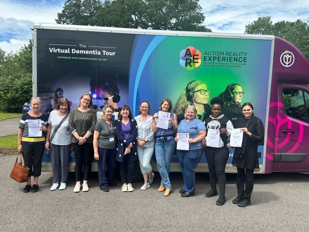 Care professionals by dementia bus after training with Home Instead Maidenhead Henley Wallingford and Abingdon Didcot & Newbury