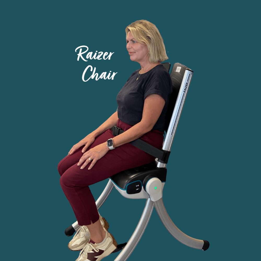 Home Instead Customer Services Manager on a Raizer Chair