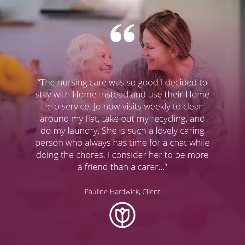 quote from a client testimonial for exceptional care professional