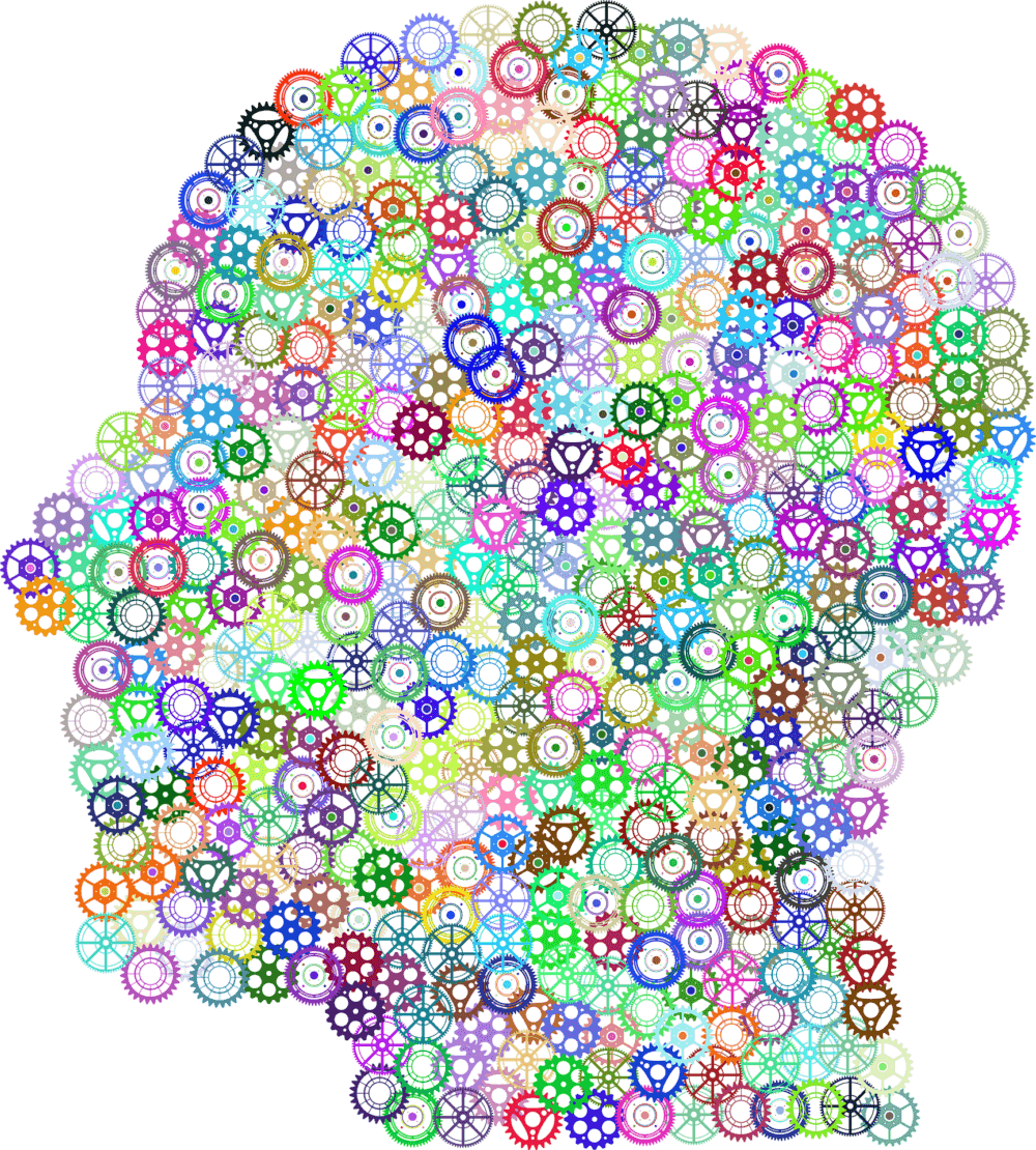 This colourful image of the brain made from cogs shows the complex nature of the effect dementia has on the brain