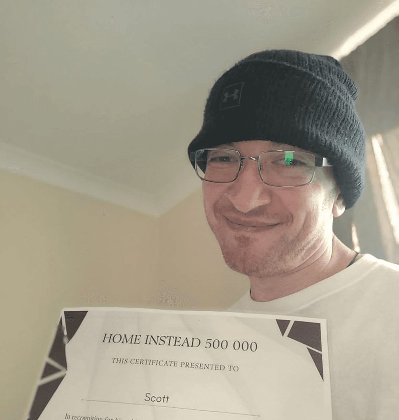 Scott with certificate