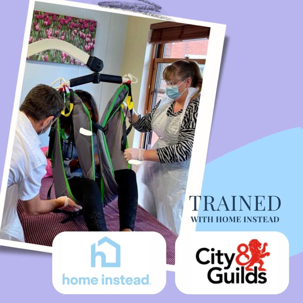 Image of Training with Hoist at the office Trained with Home Instead and City & Guilds